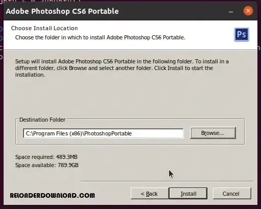 how to install Photoshop CS6 Portable