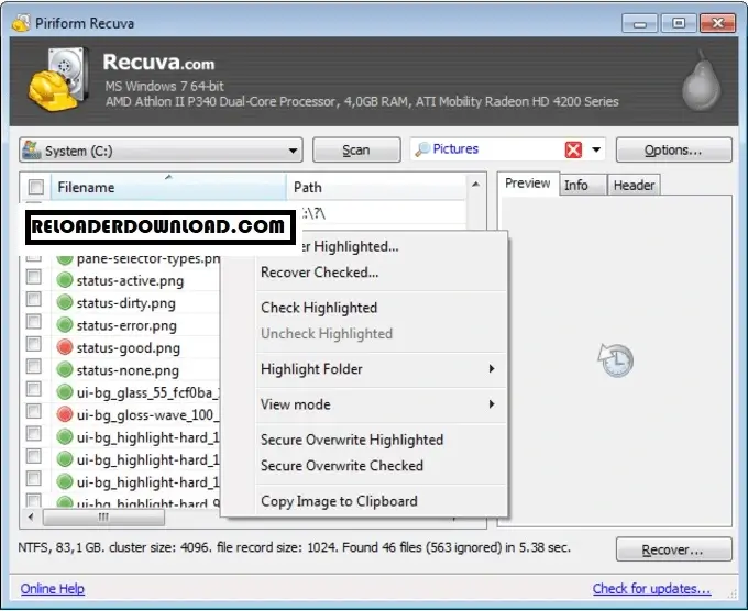 Recuva Download Grátis recovery 5th Step