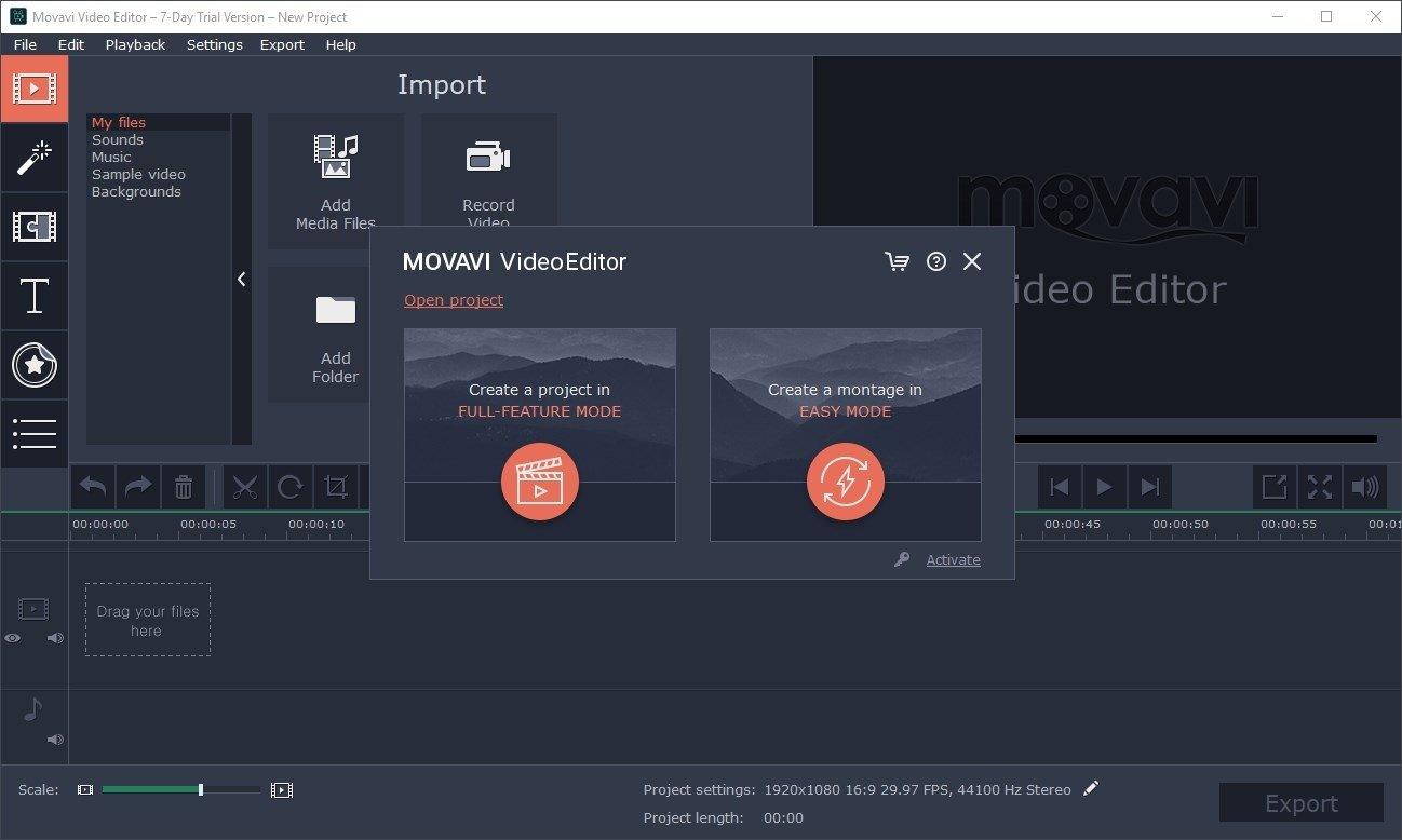 Movavi Video Editor Crackeado Interface Image